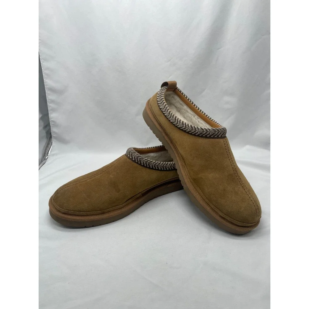 Koolaburra By UGG Burree Slippers Mens 12 Chestnut Brown Suede Slippers 1159690